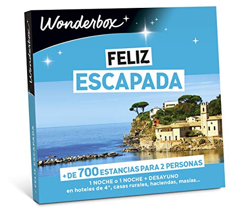 WONDERBOX - Happy Caja Regalo - Feliz ESCAPADA - 1 Noche a Elegir para Dos Personas Entre más de 700 estancias: hoteles de 4*, Casas Rurales, haciendas, masías.