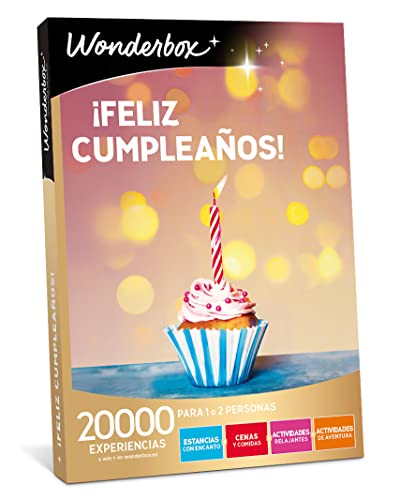 Wonderbox - Caja Regalo - ¡Feliz Cumpleaños! - 2000 Experiencias para 1 o 2 Personas - Esntancias con Encanto, Cenas y Comidas, Actividades... - Regalo Cumpleaños, Ideas Regalo Mujer